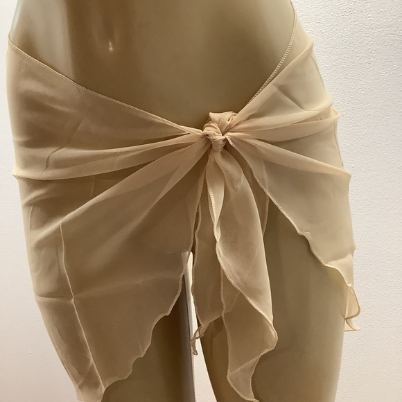 Zuliana Earth Tones Chic Sheer Sarong Wrap Skirt Bundle Of 2 New - Picture 4 of 7